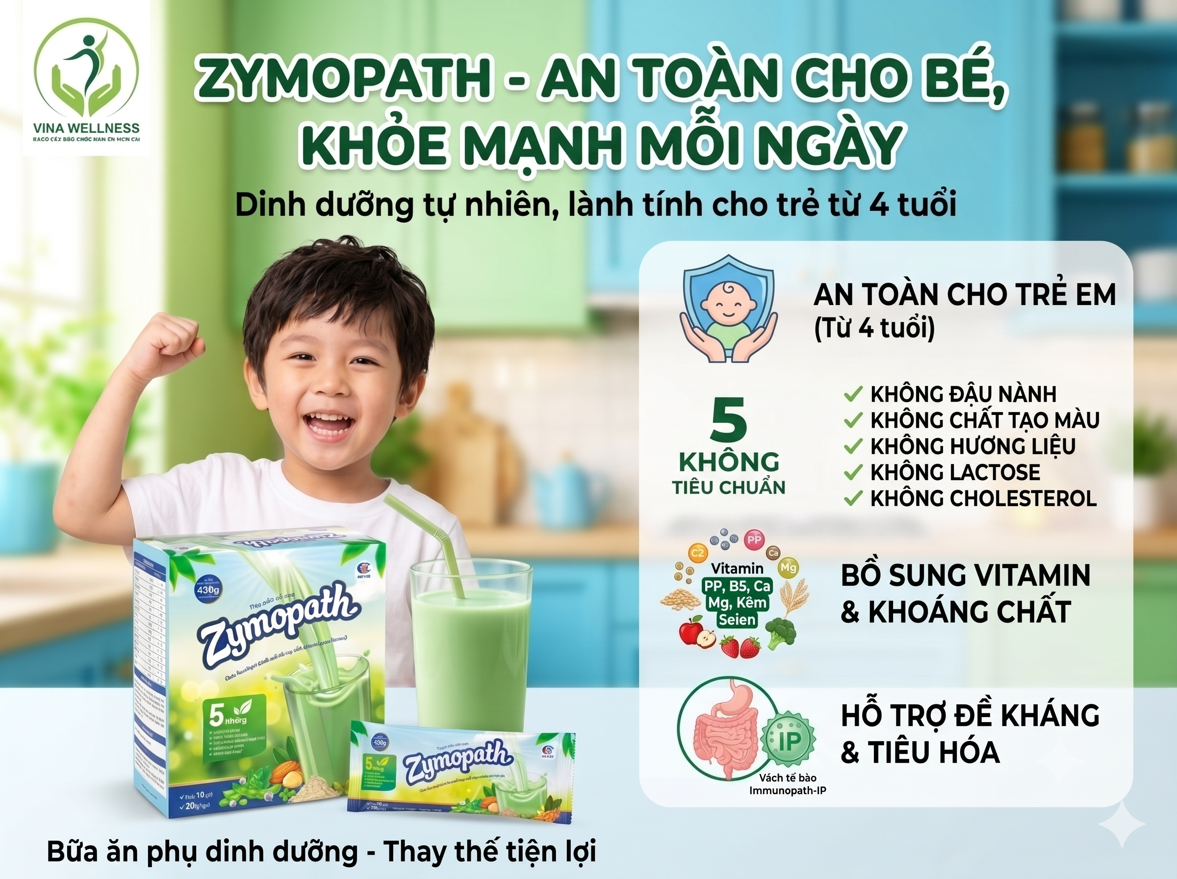 Thực Phẩm Bổ Sung Zymopath: Giải Pháp Dinh Dưỡng Lành Tính, An Toàn Cho Trẻ Từ 4 Tuổi